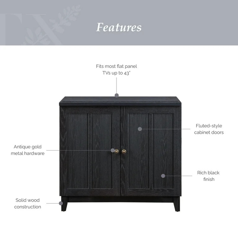 My Texas House Ellison Modular TV Console, Rich Black Finish | Walmart (US)