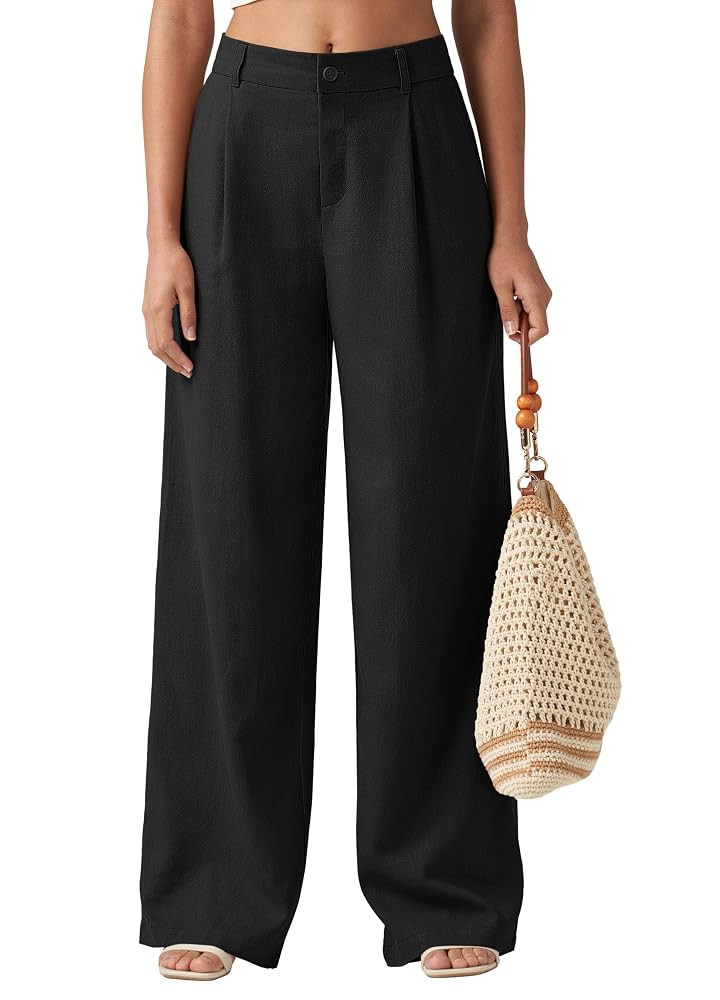 Willit Women's Linen Pants Wide Leg Work Dress Pants Casual Slacks Business Pants with Pockets 29... | Amazon (US)