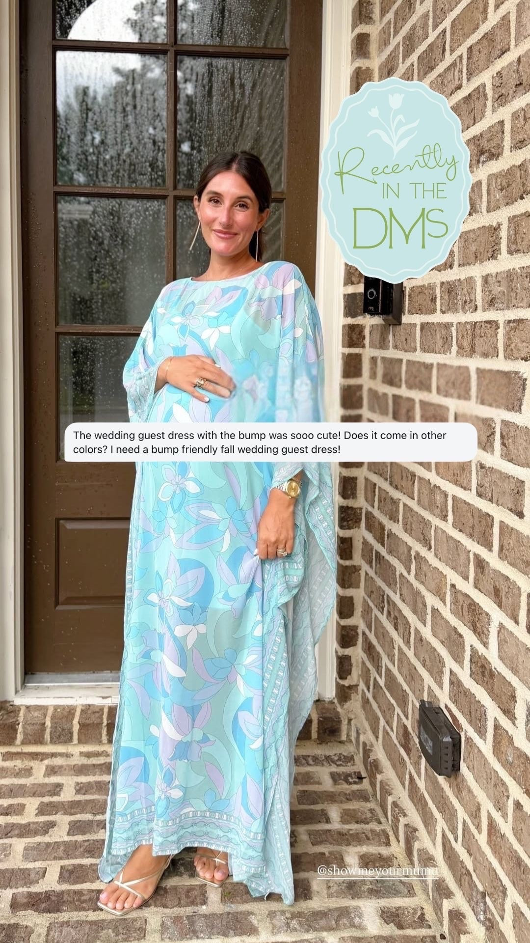 Bump friendly wedding guest dress 🩵