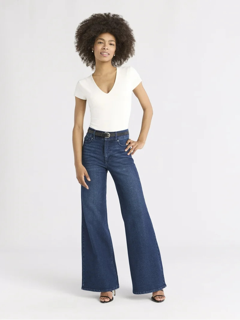 Sofia by Sofia Vergara Women's and Women's Plus Margot Wide Leg High Rise Jeans, 30.5" and 32.5" ... | Walmart (US)