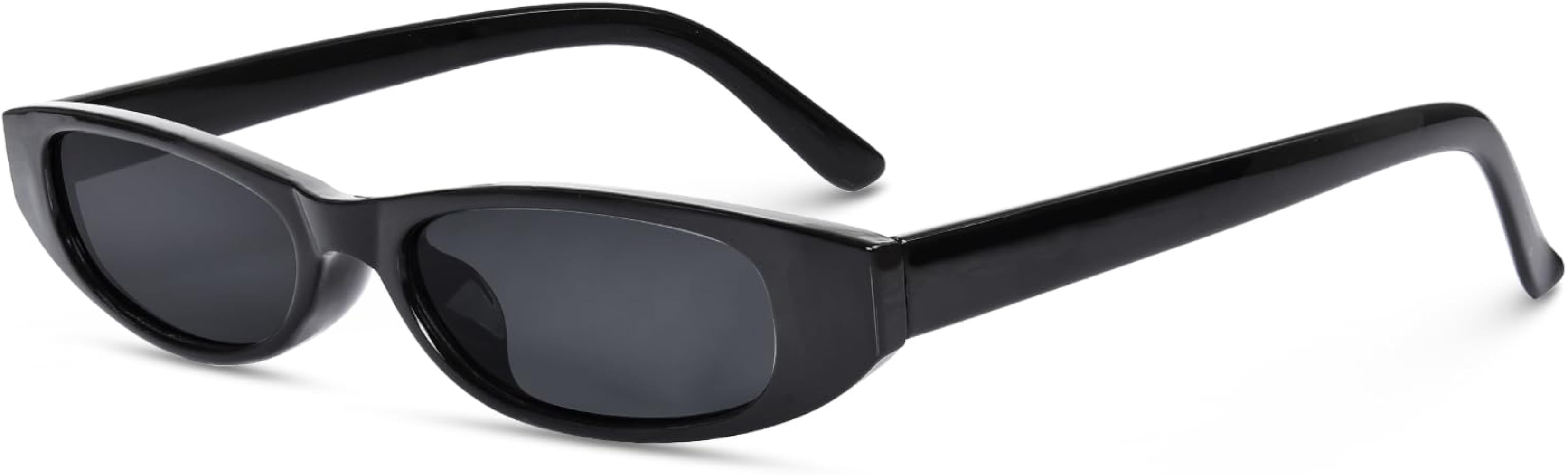 Small Rectangle Sunglasses for Women 90s Retro Oval Sun Glasses Trendy Narrow Shades | Amazon (US)