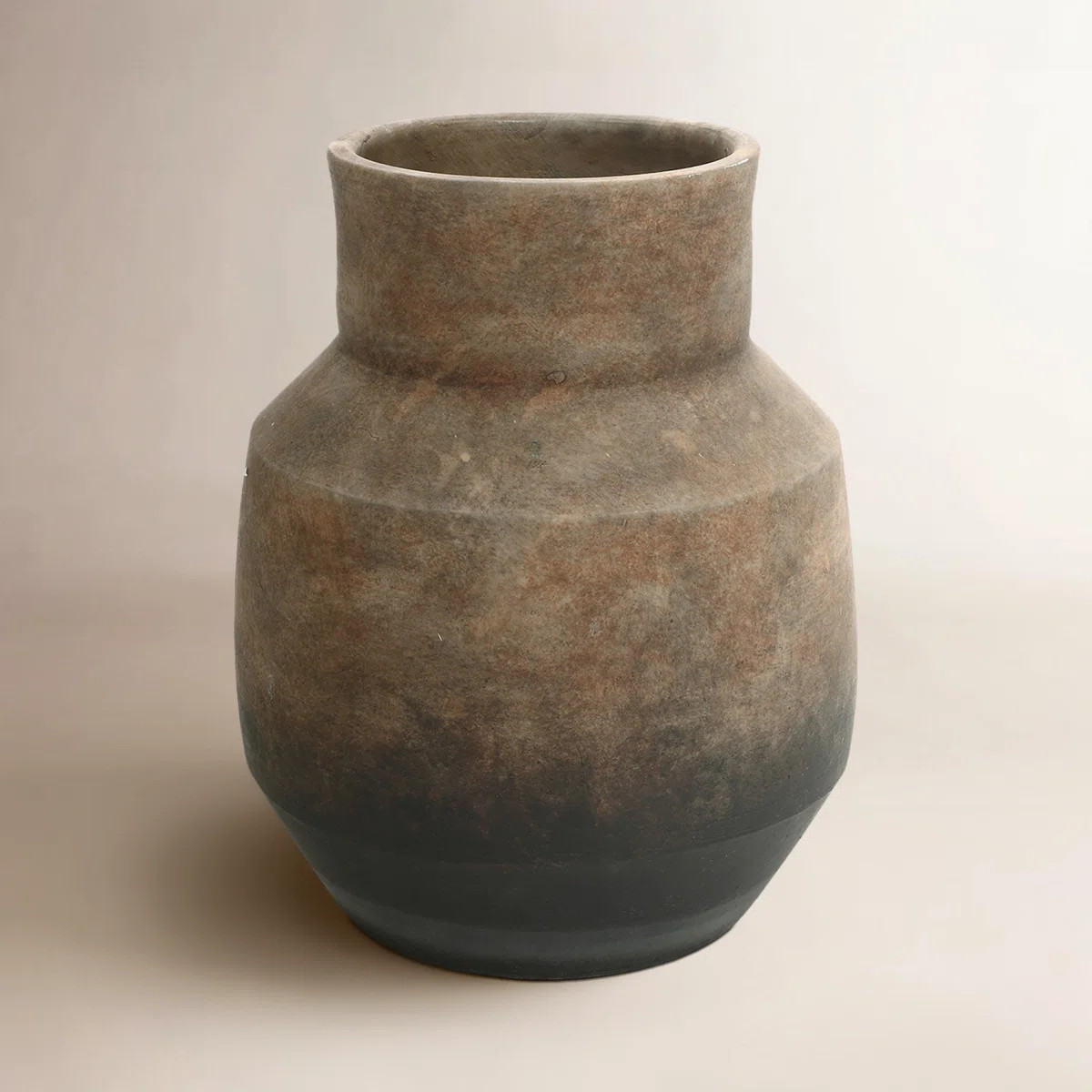Rockport Rustic Brown Gradient Terracotta Vase, Wide-Body Design for Entryways & Tabletops | Wayfair North America