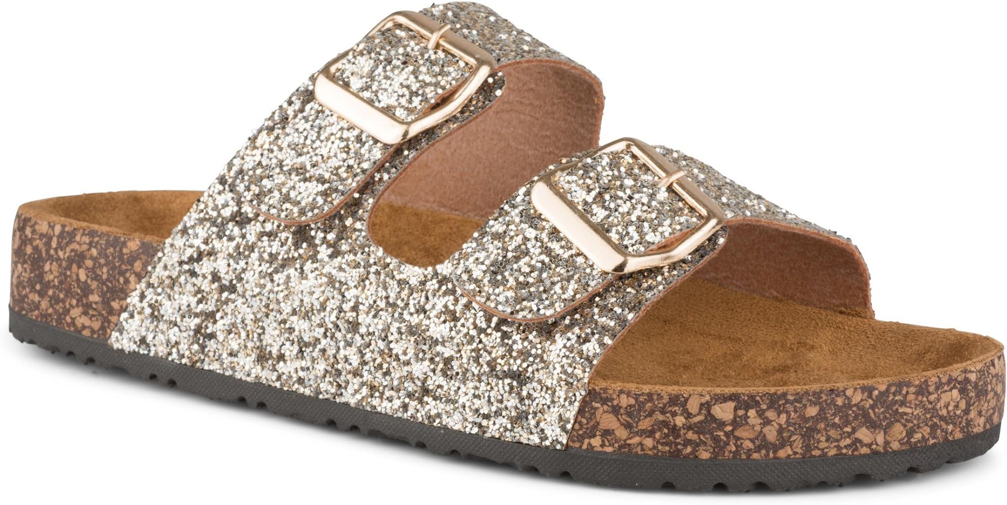 Payton Women’s Sandals with Cork | Ladies Slides Double Buckle Strap Platform Flats | Amazon (US)