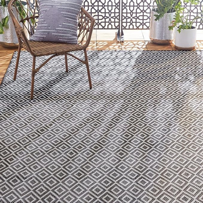 Home Dynamix Tripoli Lydia Indoor/Outdoor Area Rug 5'3"x7'3", Modern Dark Gray | Amazon (US)