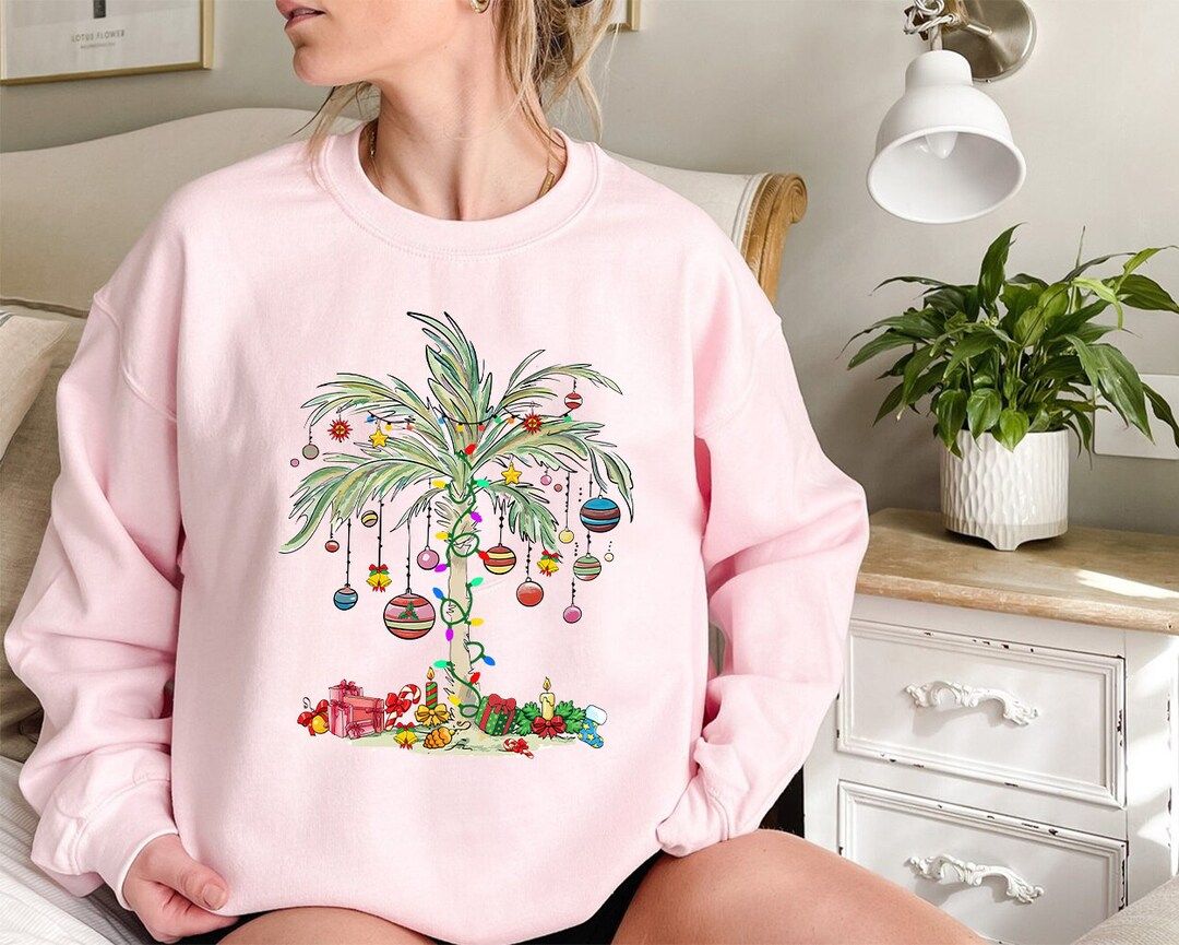 Christmas Palm Tree Shirt Tropical Xmas Gift Florida - Etsy | Etsy (US)