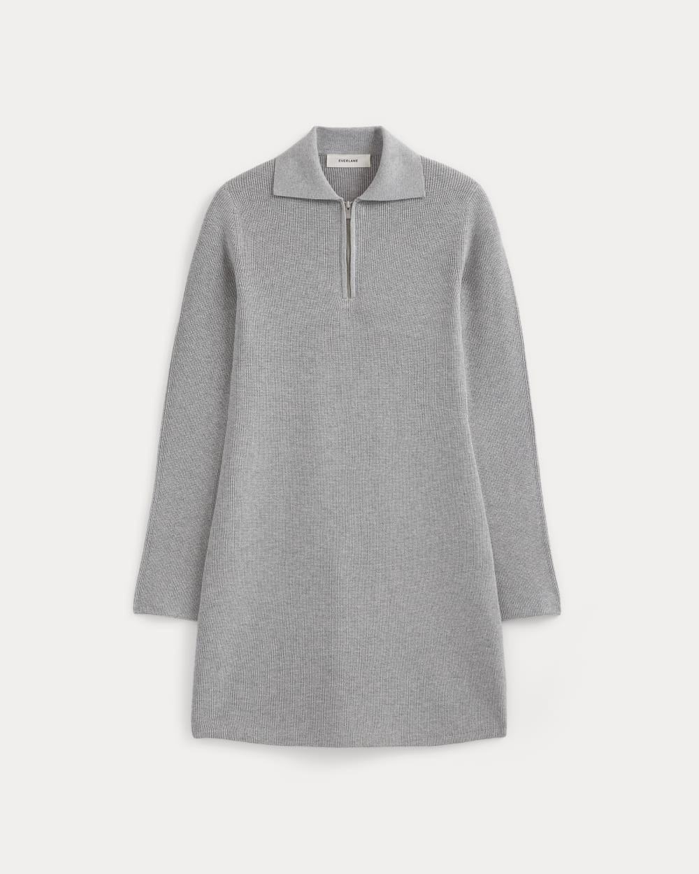 Knit Quarter-Zip Polo Dress | Light Heathered Grey | Everlane