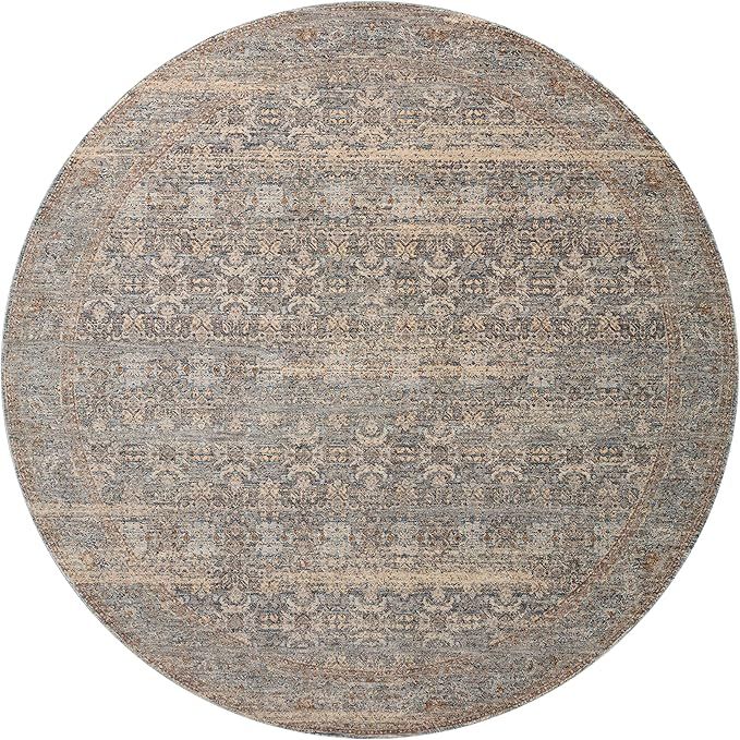 Loloi Angela Rose x Blake Ocean/Mocha 7'-10" x 7'-10" Round Area Rug | Amazon (US)