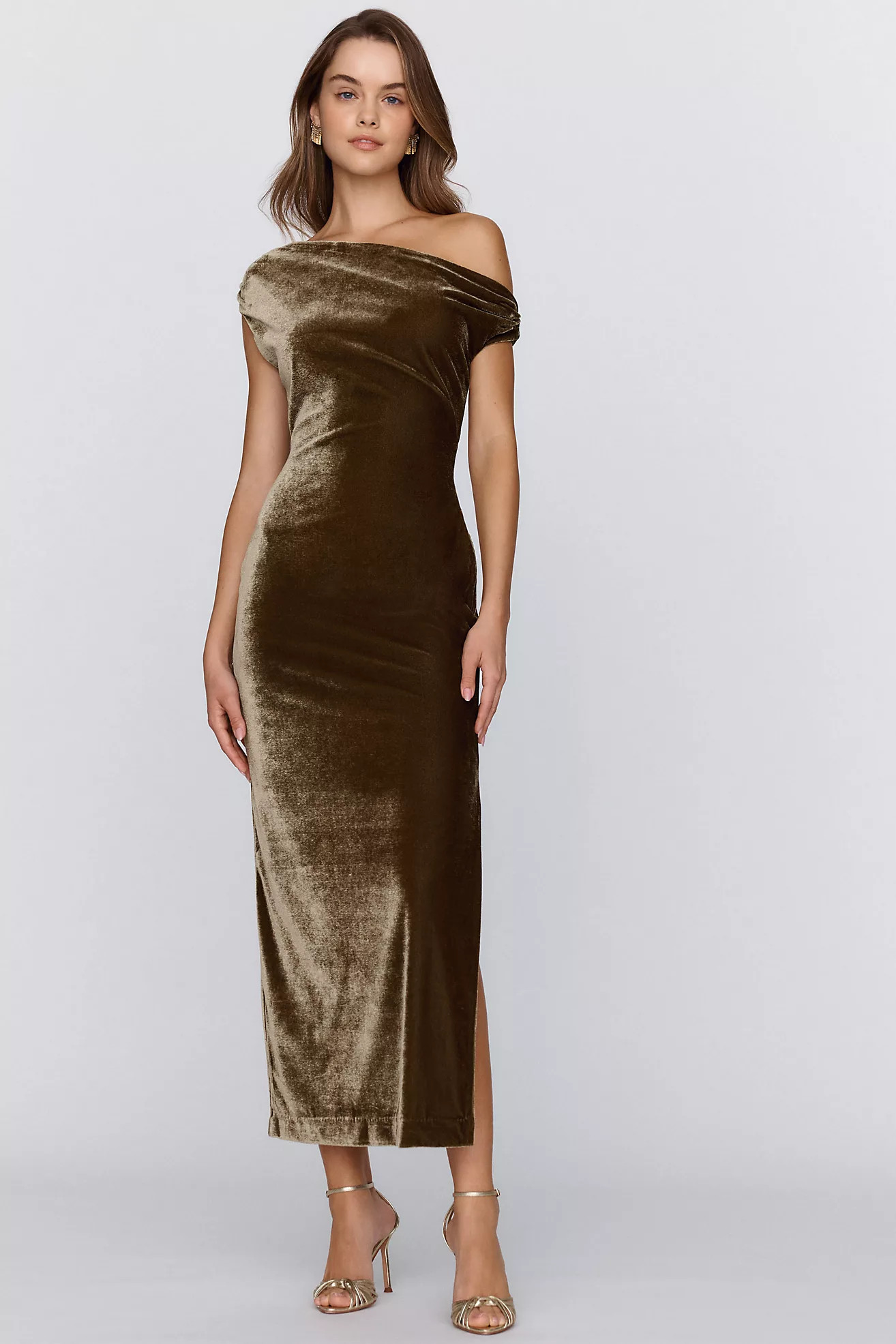 Off Shoulder Velvet Maxi Dress | Anthropologie (US)