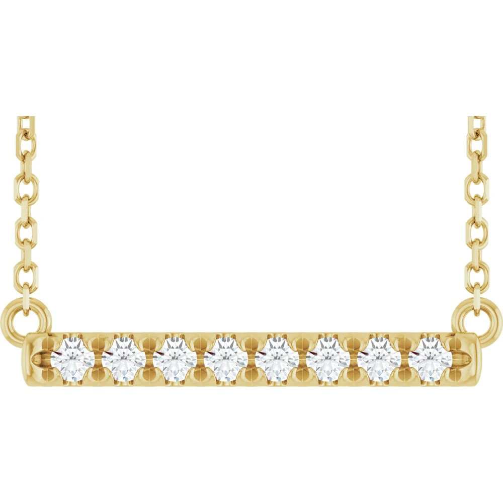 14K French-Set Diamond Bar Necklace | Embark Fine Jewelry