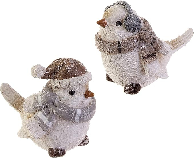 RAZ Imports Wintry White Resin Bird Figurines - Set of 2 Assorted | Amazon (US)