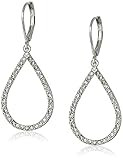 Anne Klein Women's Pierced Earrings Pave Tubular Hoop | Amazon (US)