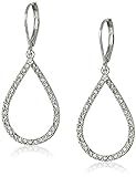 Anne Klein Women's Pierced Earrings Pave Tubular Hoop | Amazon (US)