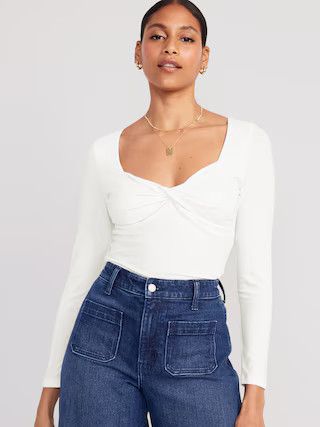 Fitted Twist-Front Top for Women | Old Navy (US)