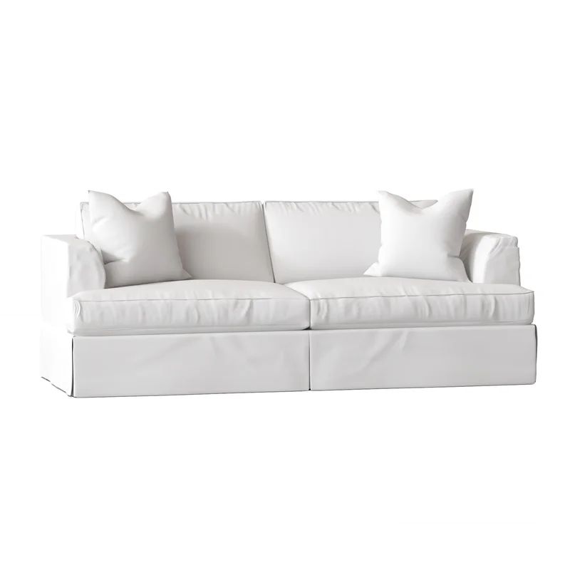 Lucia 93'' Slipcovered Recessed Arm Sleeper Sofa Bed | Wayfair North America