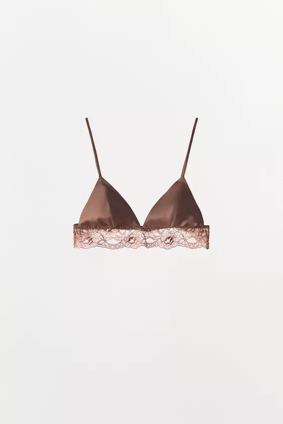 BRALETTE WITH POLYAMIDE LACE | Zara UK