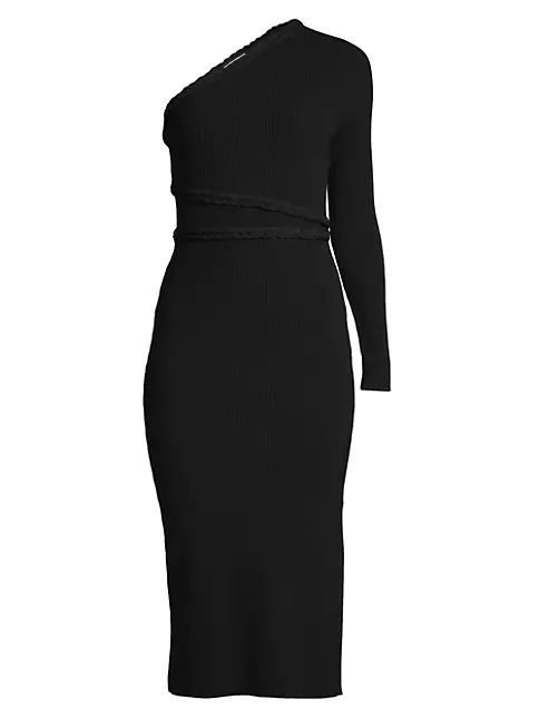 One-Shoulder Braided Midi-Dress | Saks Fifth Avenue