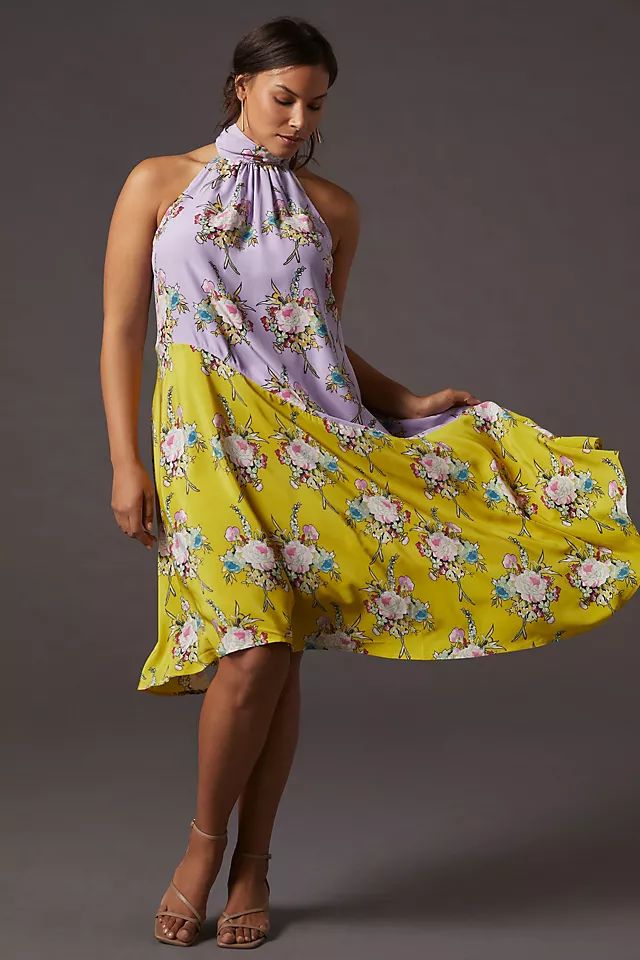 Silk Halter Midi Dress | Anthropologie (US)