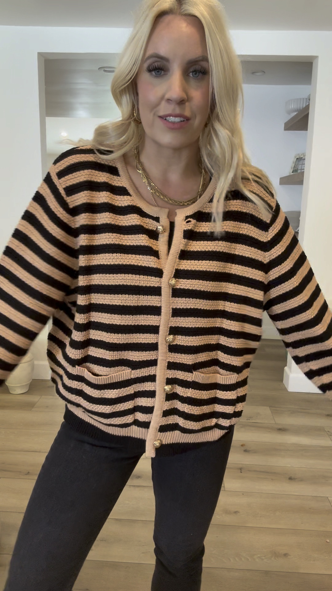 Gold button sweater from Amazon! Wearing a medium 

#LTKfindsunder50 #LTKstyletip #LTKfindsunder100