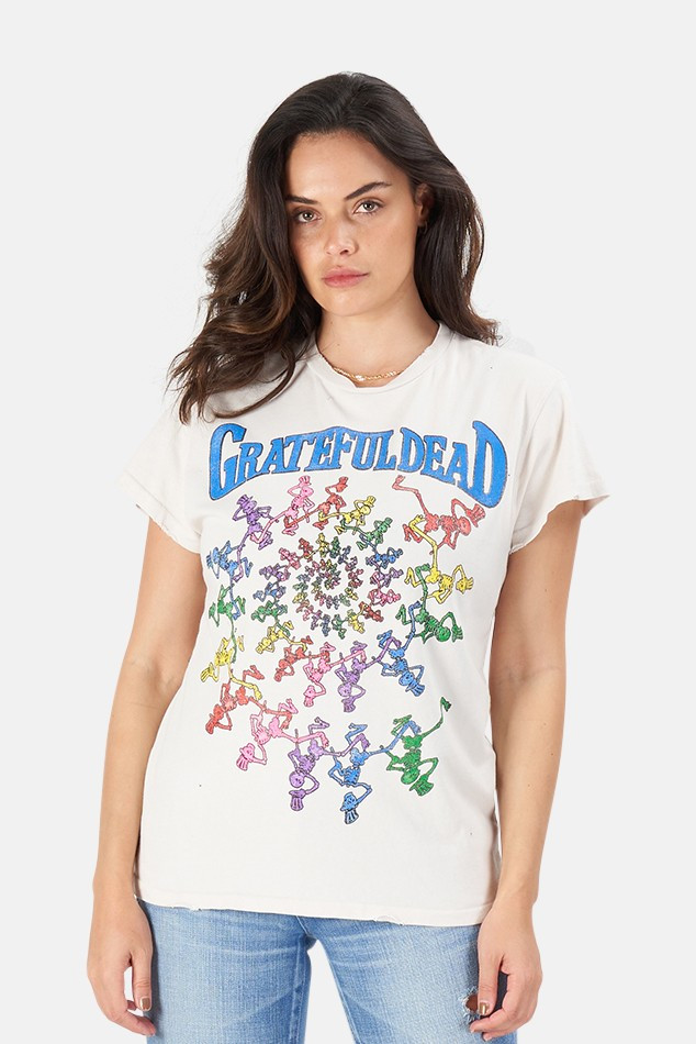 MadeWorn Grateful Dead Dancing Skeletons Tee | Blue & Cream