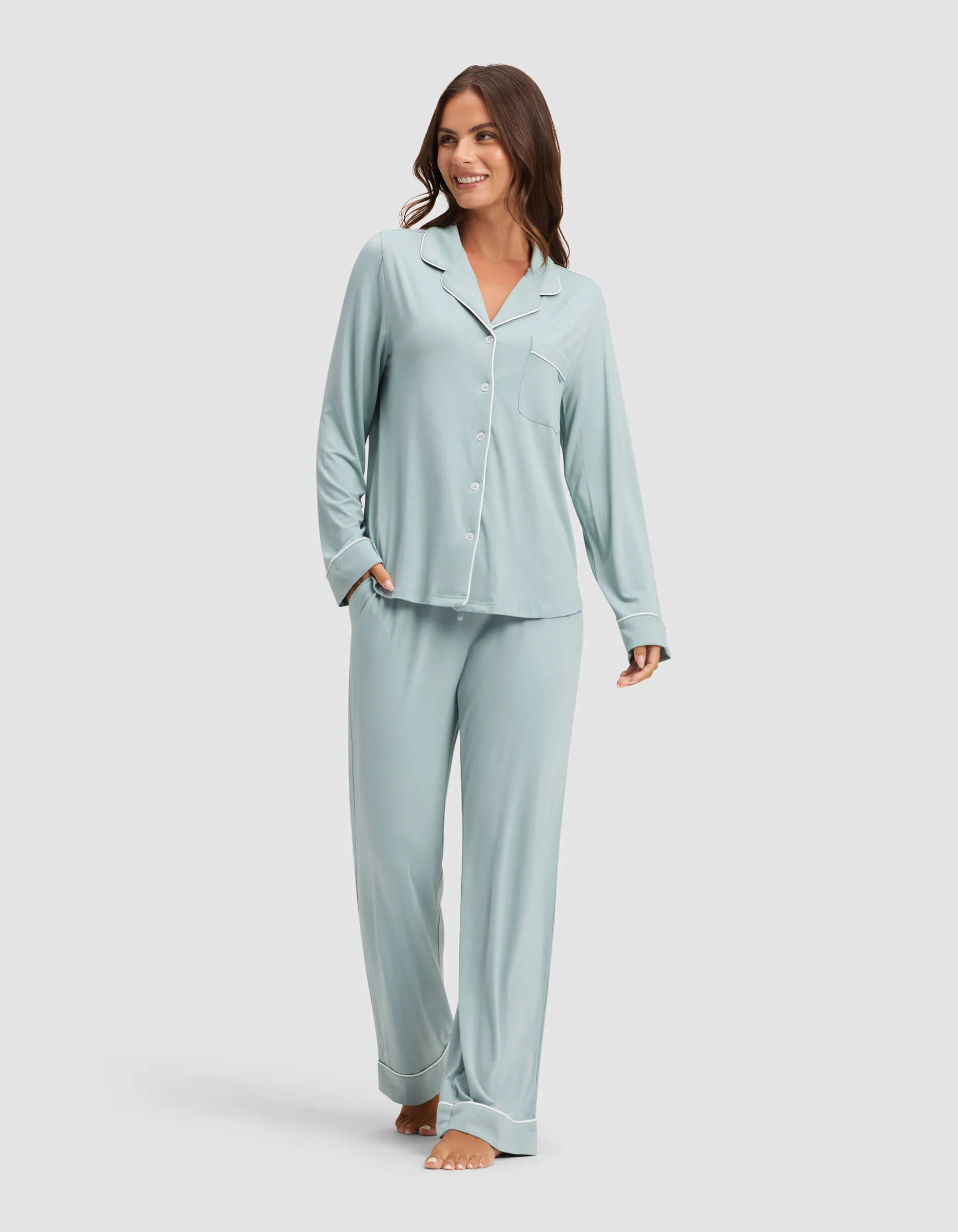 Women's Bamboo Stretch-Knit Long Sleeve Pajama Set | Cozy Earth