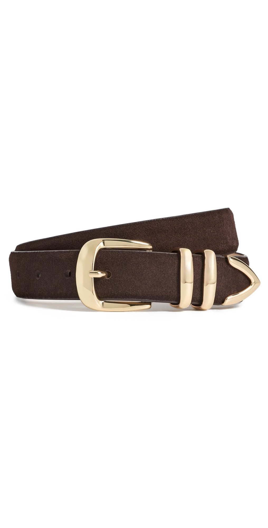 Favorite Daughter The Suede Jordan Belt Chocolate/Polished Gold L | Shopbop