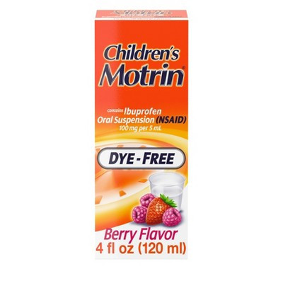 Children's Motrin Oral Suspension Dye-Free Fever Reduction & Pain Reliever - Ibuprofen (NSAID) - Berry - 4 fl oz | Target