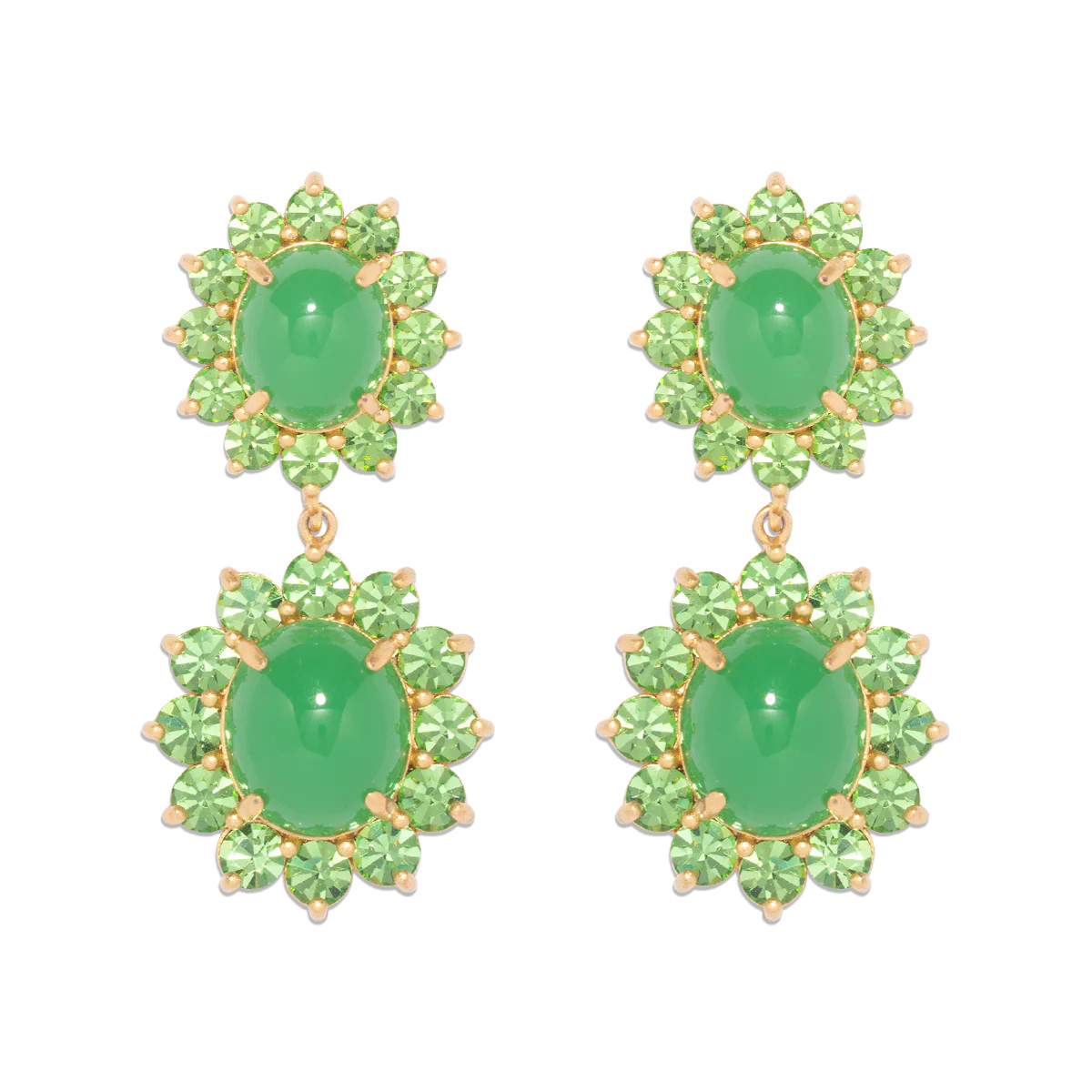 Georgie Drop Earrings in Green | Loren Hope Designs