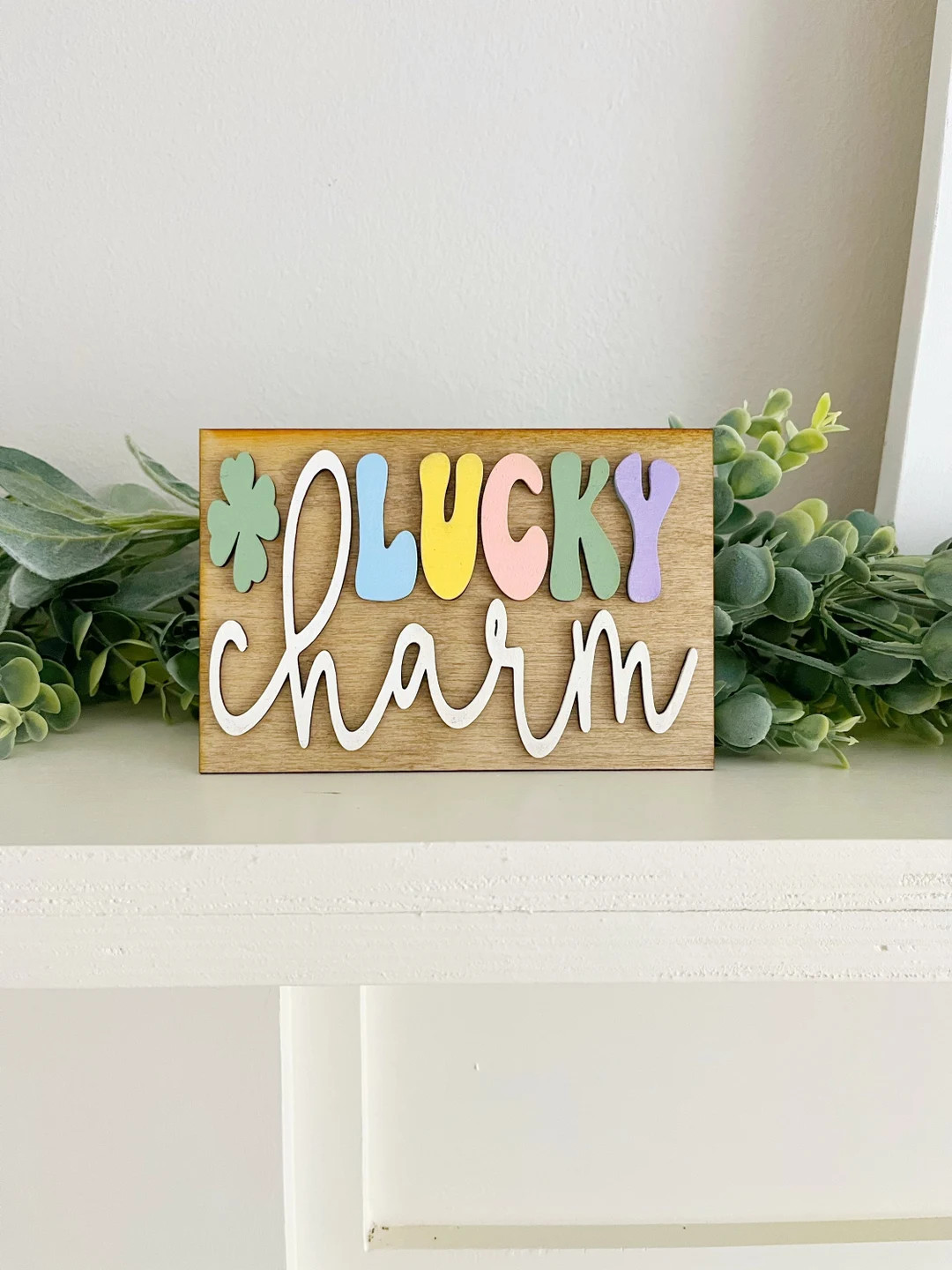 Lucky Charm Sign Tiered Tray Decor St Patricks Day Sign St - Etsy | Etsy (US)