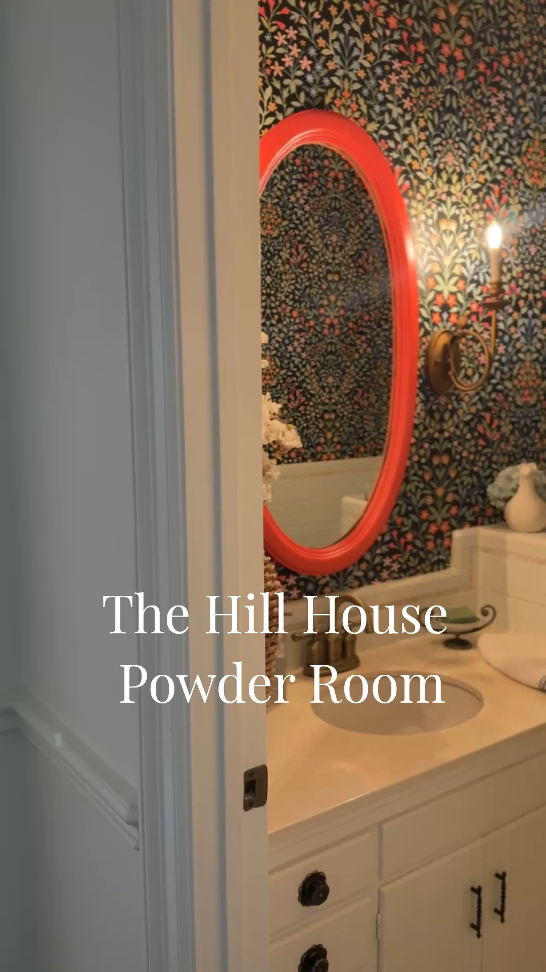 This wallpaper is one of my favorite details in our floral powder room. The colors are so vibrant and full of personality, and it completely transformed the space.

I think it would be beautiful in a powder room, small bathroom, dining room, or even an entryway where you want to make a statement. Sharing the link because so many of you have asked about it! #LTKhome #LTKfinds