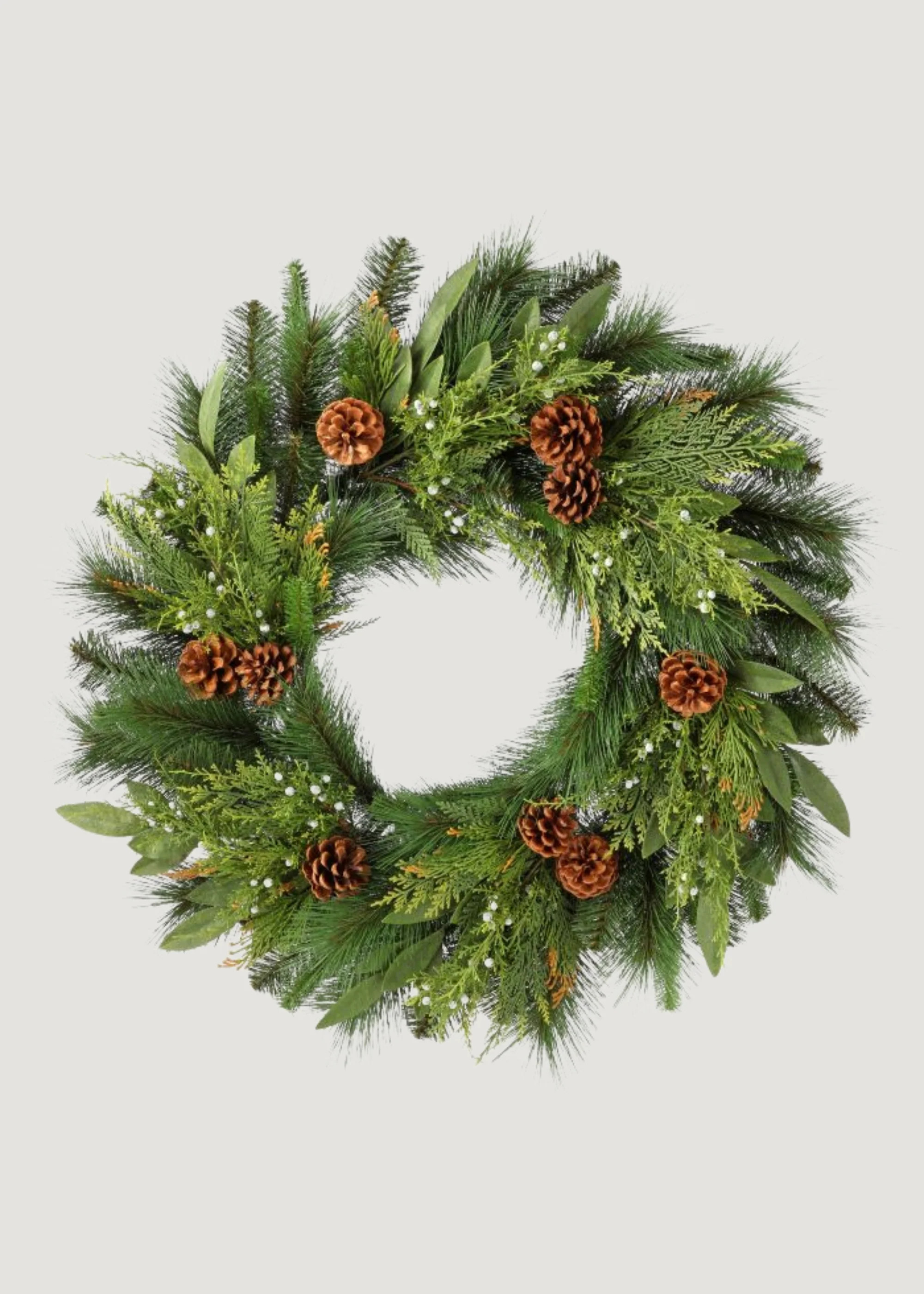 Juniper Wreath with Pine Cones | Artificial Winter Wreaths | Afloral | Afloral