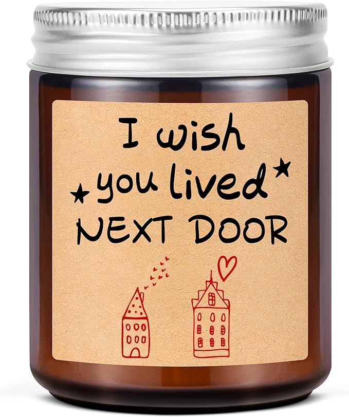 Lavender Scented Candles - I Wish You Lived Next Door - Best Friend, Friendship Gifts for Women, ... | Amazon (US)
