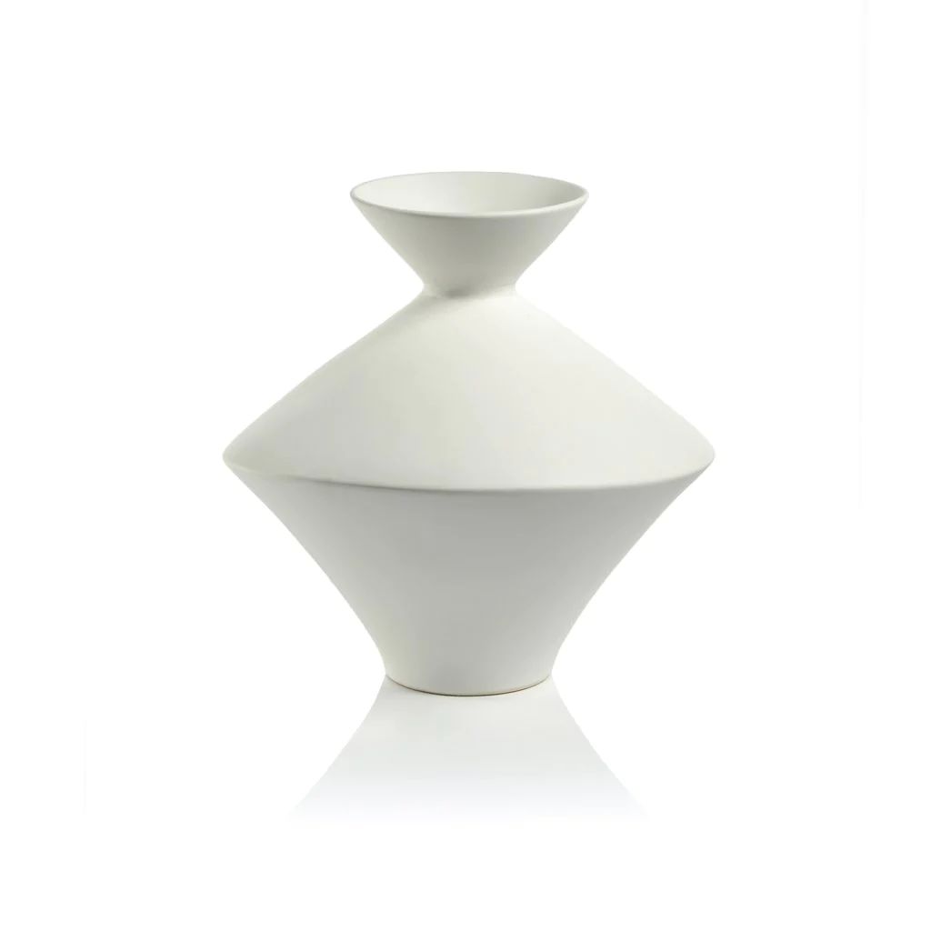 Bergen White Stoneware Vase | Megan Molten