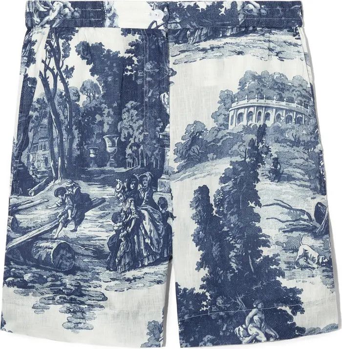 Print Linen Shorts | Nordstrom