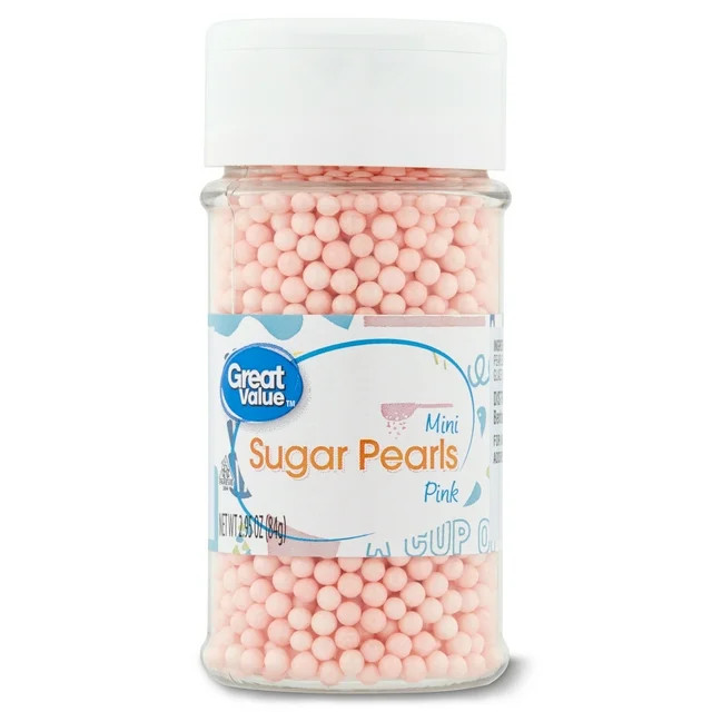 Great Value Mini Sugar Pearls, Pink, 2.95 oz | Walmart (US)
