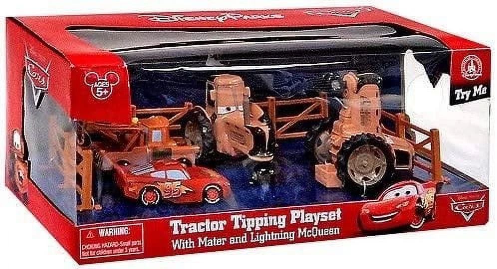 Disney Pixar Cars Tractor Tipping Playset with Mater and Lightning McQueen - Walmart.com | Walmart (US)