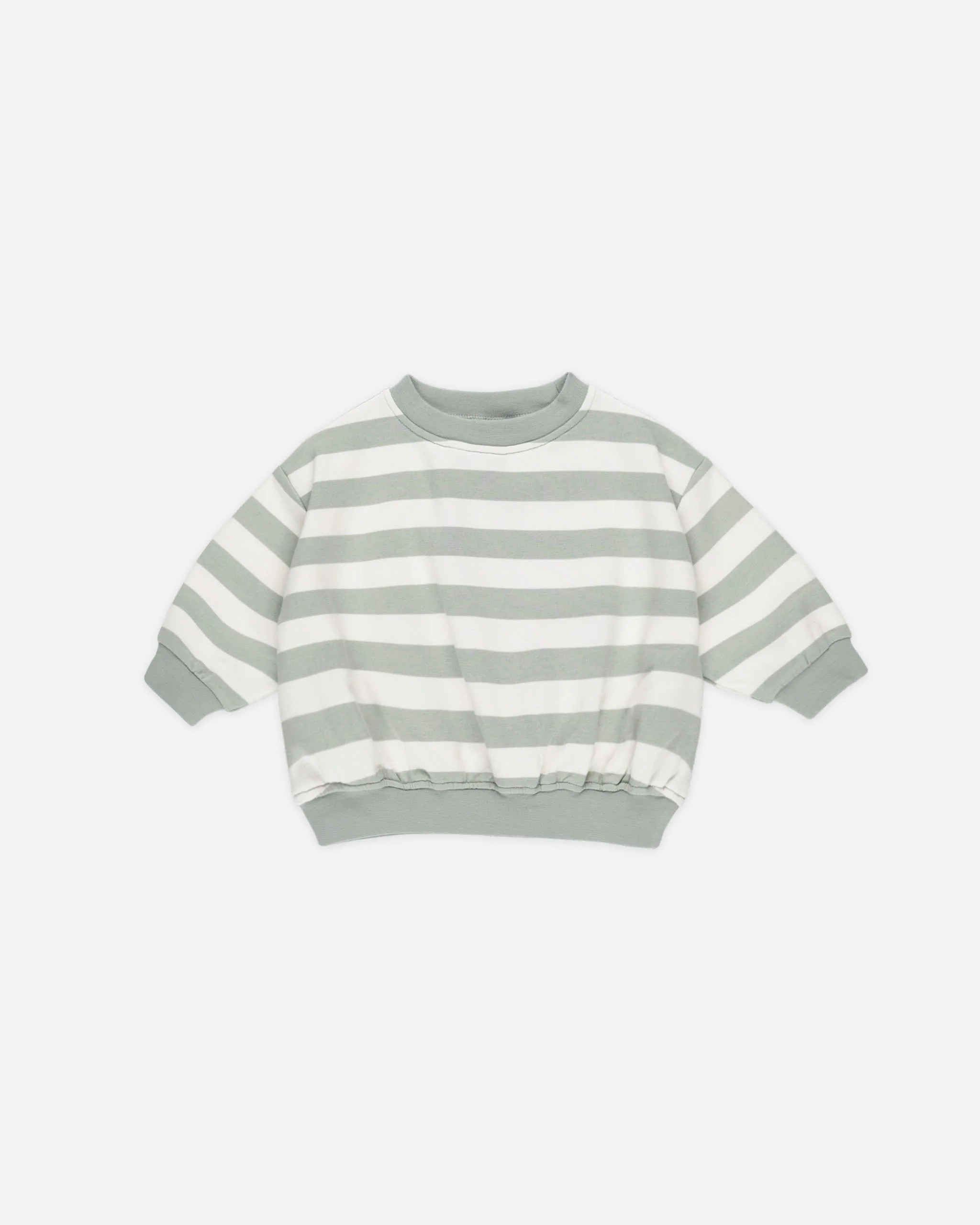 Relaxed Sweatshirt || Sage Stripe | Rylee + Cru