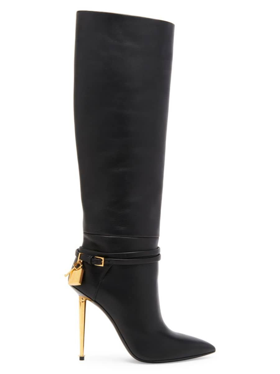 105MM Leather Stiletto Knee-Hight Boots | Saks Fifth Avenue