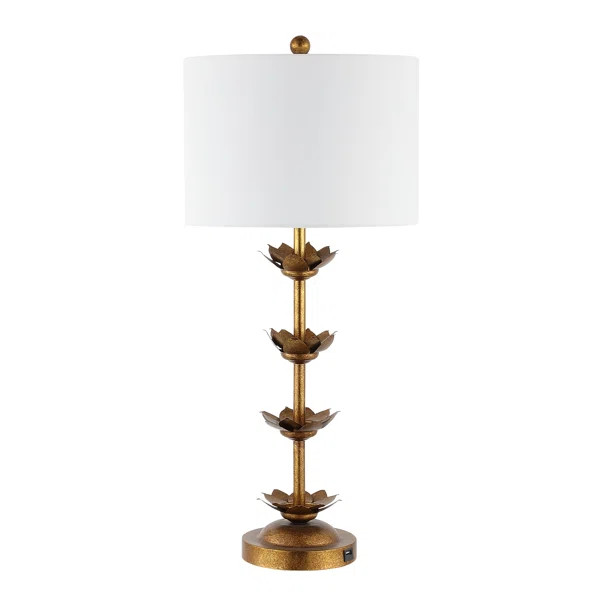 32'' Antique Gold Table Lamp Set with USB | Wayfair North America