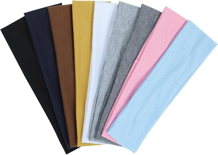 9Pcs Headbands for women Non Slip Headband, Soft Elastic Hair Bands for Women's Hair, Fashion Cot... | Amazon (US)