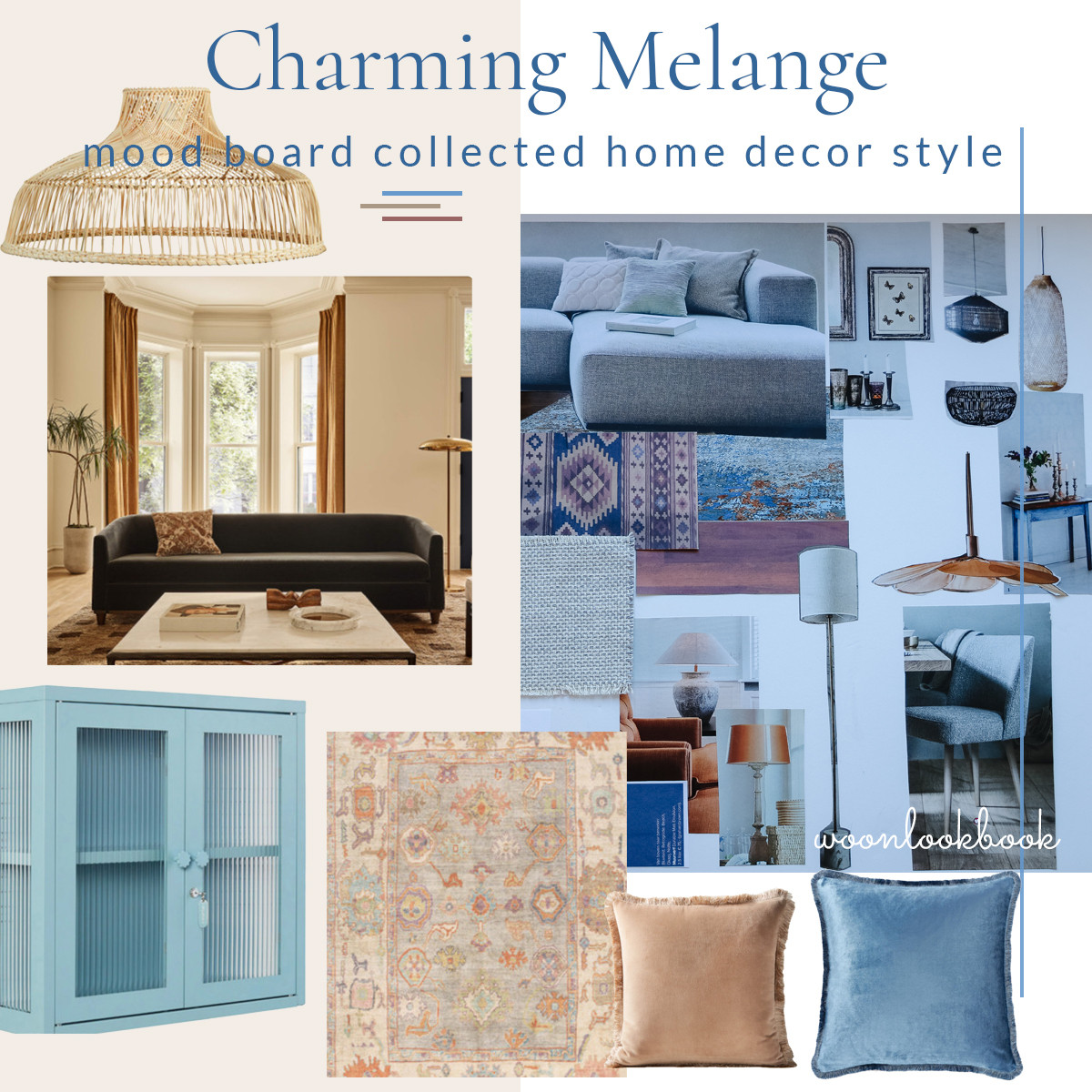 ✨ Charming Mélange | Eclectic Living Room Inspiration

A collected look where classic, modern, and brocante influences come together. Rich textures, layered colors, and timeless pieces create a living room full of warmth and personality.

Featured favorites from Westwing and CB2 include a blue wall display cabinet, a deep blue velvet sofa, light brown and blue velvet pillows, an eclectic area rug, a marble coffee table, and a woven rattan pendant lamp.

Proof that mixing styles can create a home that feels beautifully curated and uniquely yours. 🤎

#eclecticlivingroom #brocantehome #layeredinteriors #velvetsofa #marblecoffeetable #rattanlighting #collectedhome #westwing #cb2 #woonlookbook 

 #LTKeurope #LTKhome #LTKstyletip