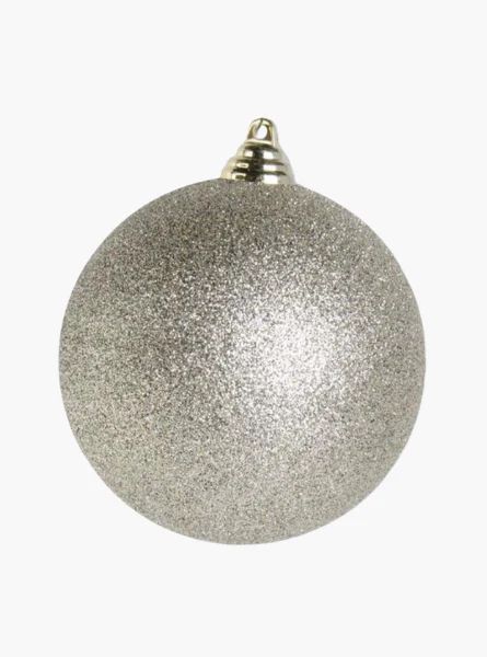 Champagne Glittered Shatterproof Round Ornament | The Style Edit Collective