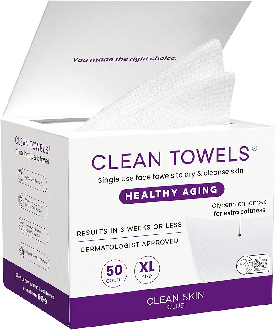 Clean Skin Club Healthy Aging Clean Towels® XL, Smooths Fine Lines Wrinkles & Texture in 6 weeks... | Amazon (US)