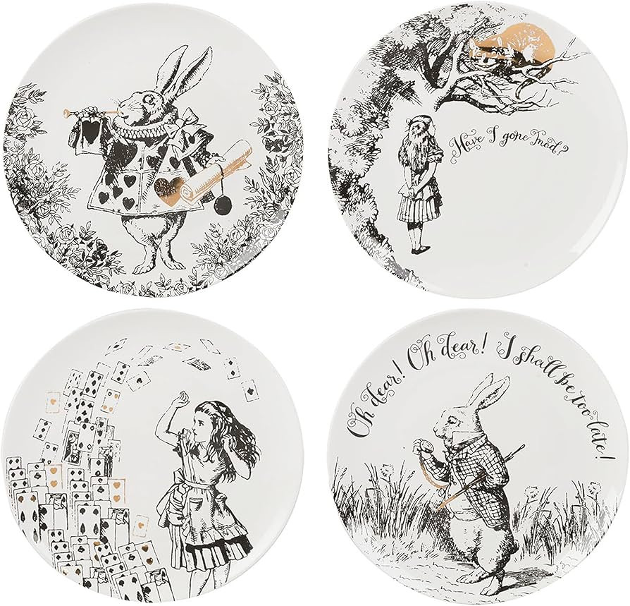 V&A Alice in Wonderland Side Plates, for Dinner, Afternoon Tea or Breakfast, Fine China, 20.5 cm ... | Amazon (UK)