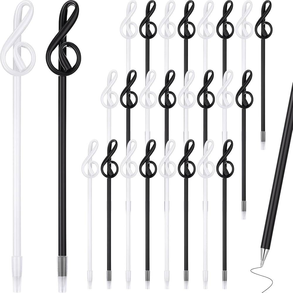 Lincia 24 Pcs Musical Note Ballpoint Pens 0.7 mm Black Ink Music Pen Musical Note Shaped Decorati... | Amazon (US)
