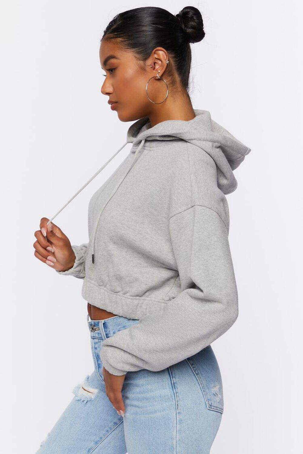 French Terry Cropped Hoodie | Forever 21 (US)