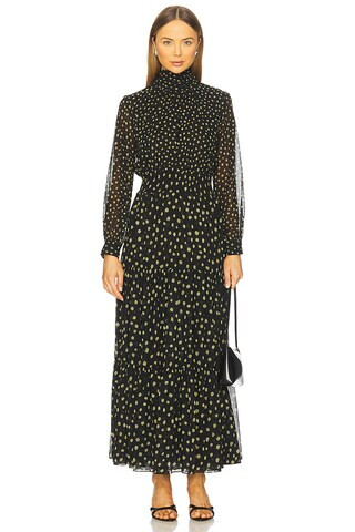MISA Los Angeles Daphne Dress in Golden Polka Dot Mix from Revolve.com | Revolve Clothing (Global)