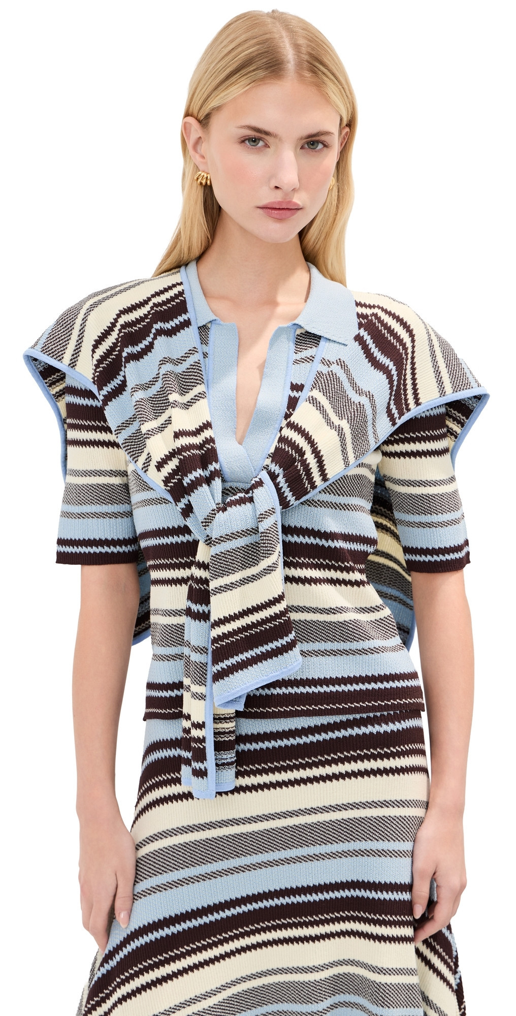 Monse Striped Jacquard Scarf Top Blue Multi M | Shopbop