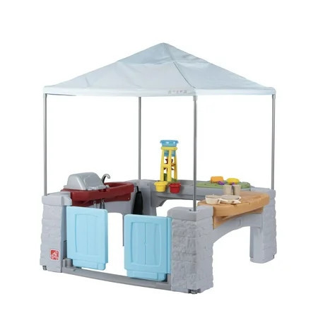 Step2 All Around Play Pavilion Gray Kids Plastic Playhouse for Outdoor Fun Ages 2 Years Plus | Walmart (US)
