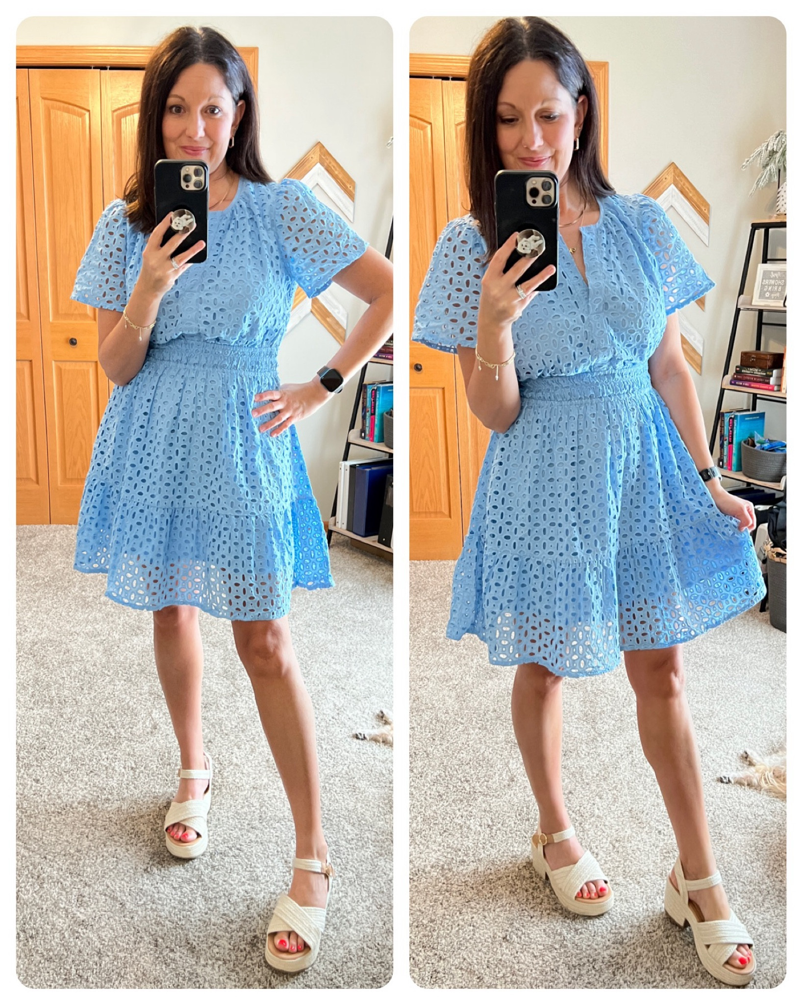 What an adorable dress! Wedding shower, baby shower, graduation, wedding guest - the perfect dress for so many occasions - comes in several color options. Fits TTS. 

#LTKfindsunder50 #LTKover40