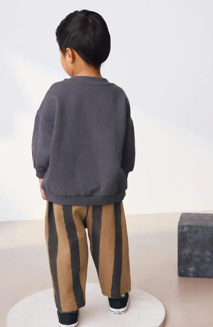 Kids' Smiley Sweatshirt & Stripe Sweatpants Set | Nordstrom